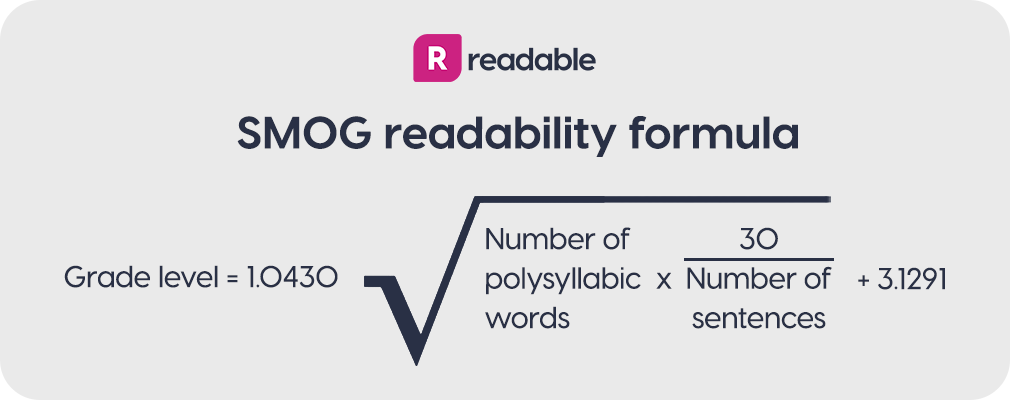 SMOG Index readability formula