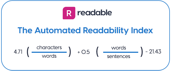 The Automated Readability Index (ARI) | Readable, free readability test