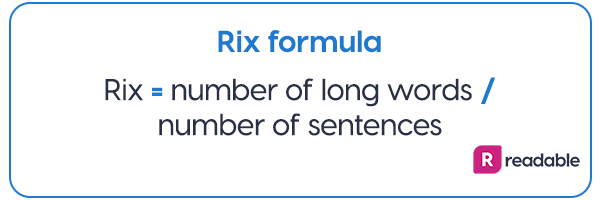 Rix readability formula | Readable, free readability test