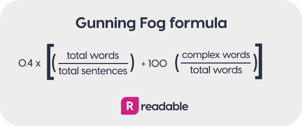 Gunning Fog readability formula