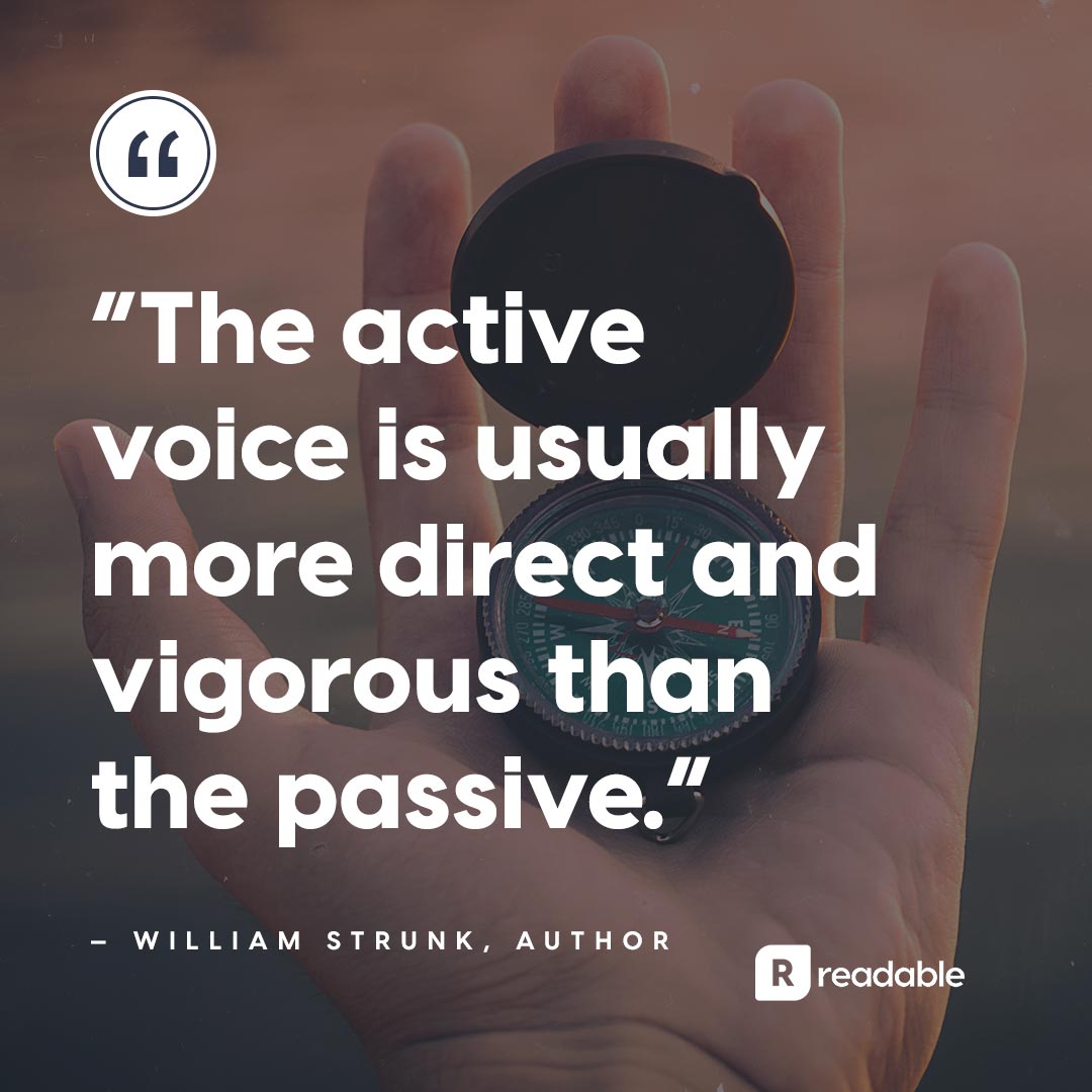 Passive voice quote | Readable, free readability test