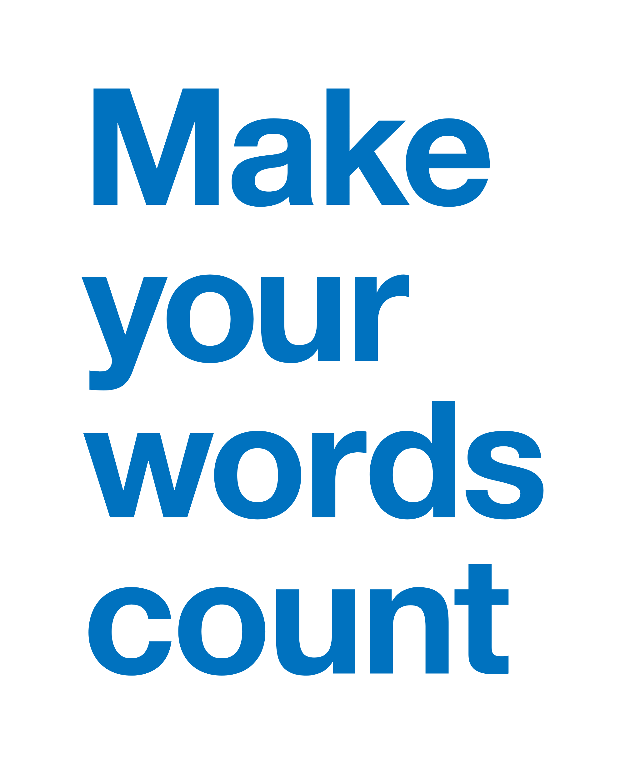 govdesign 'make your words count' poster | UK Government Design team