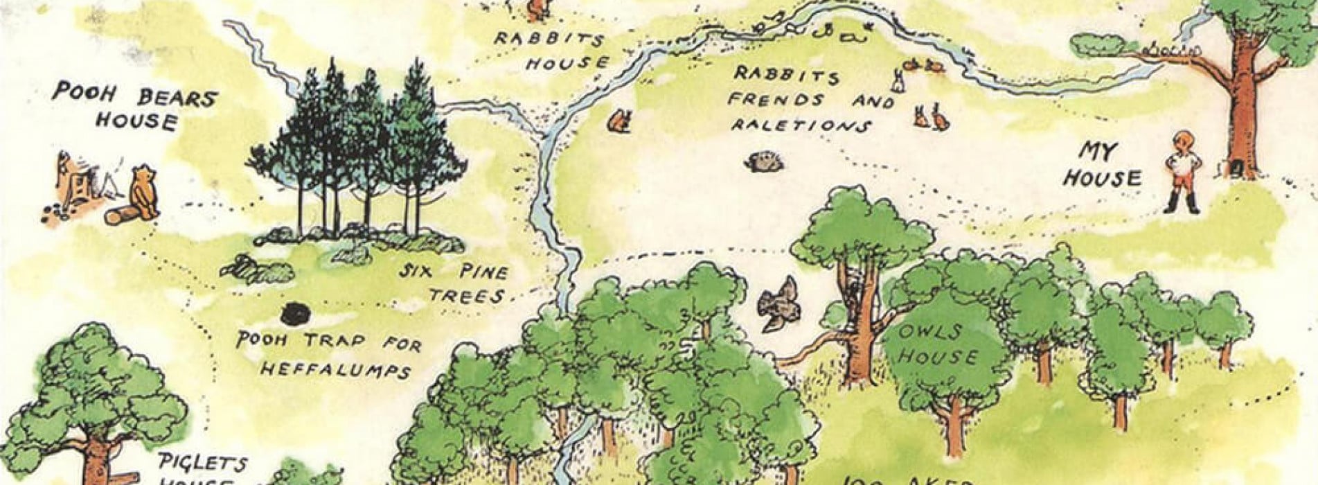 Map of Hundred Acre Wood from Winnie the Pooh | Readable, readability checker