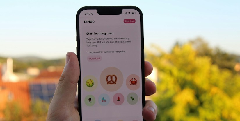 Language App on a smartphone, Readable