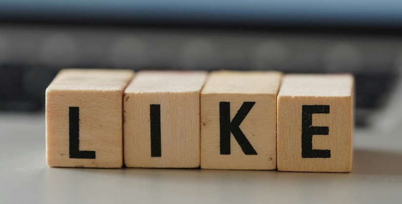 The word 'like' spelled out in cubes, Readable blog